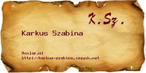 Karkus Szabina névjegykártya
